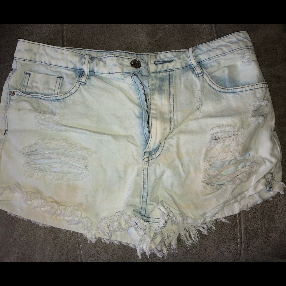 Acid wash shorts